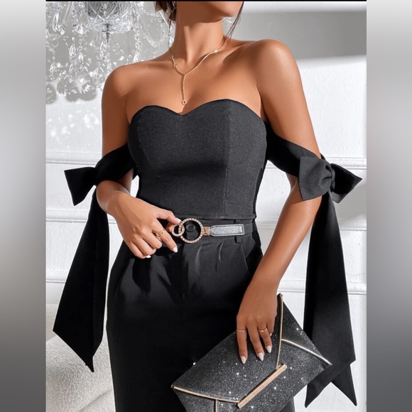 SHEIN Bow Bustier Crop Top - Picture 2 of 3